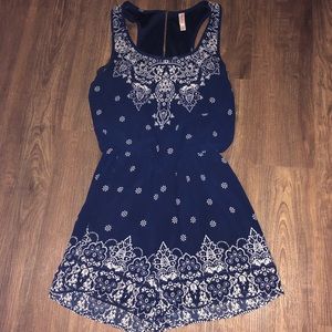 Navy w/white design Romper